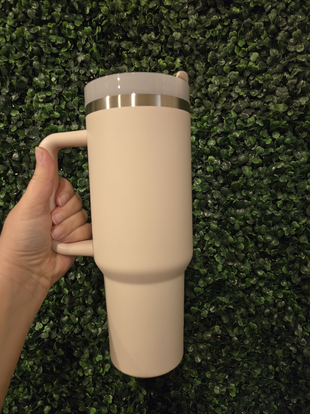 Initial J Floral Monogram Travel Mug - Blush Pink - Picture 3 of 9